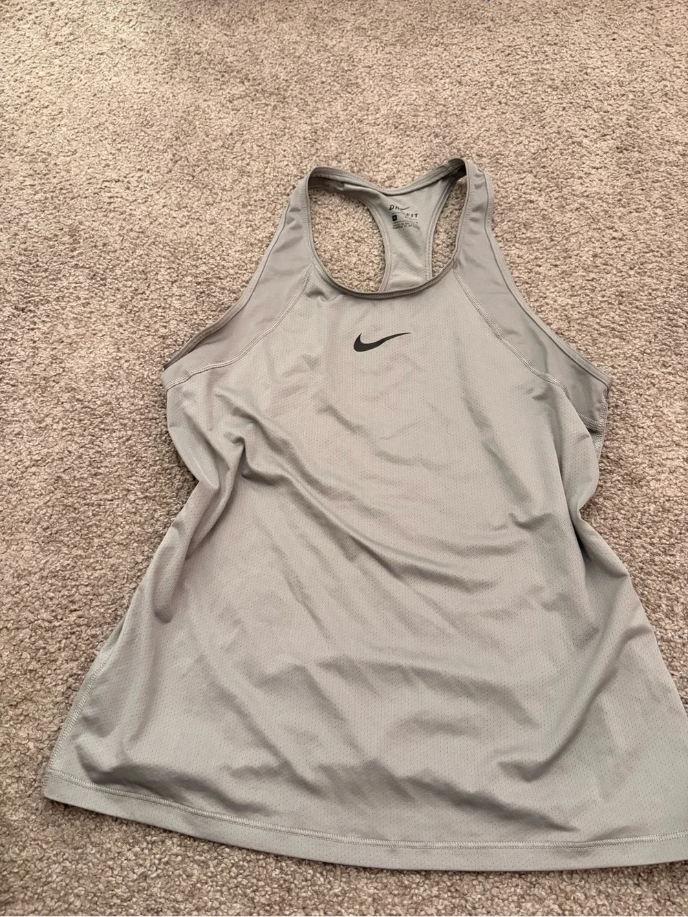 Nike Women's Light Gray Racerback Dri-FIT Tank